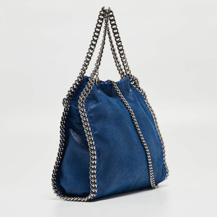 Pre Owned Stella McCartney Blue Faux Suede Mini Falabella Tote