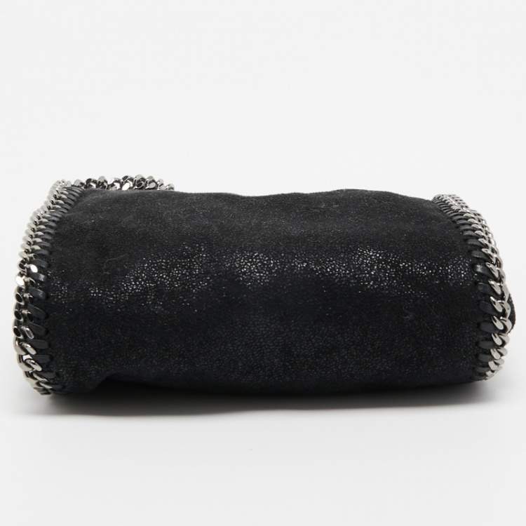 Pre Owned Stella McCartney Black Faux Suede Tiny Falabella Tote