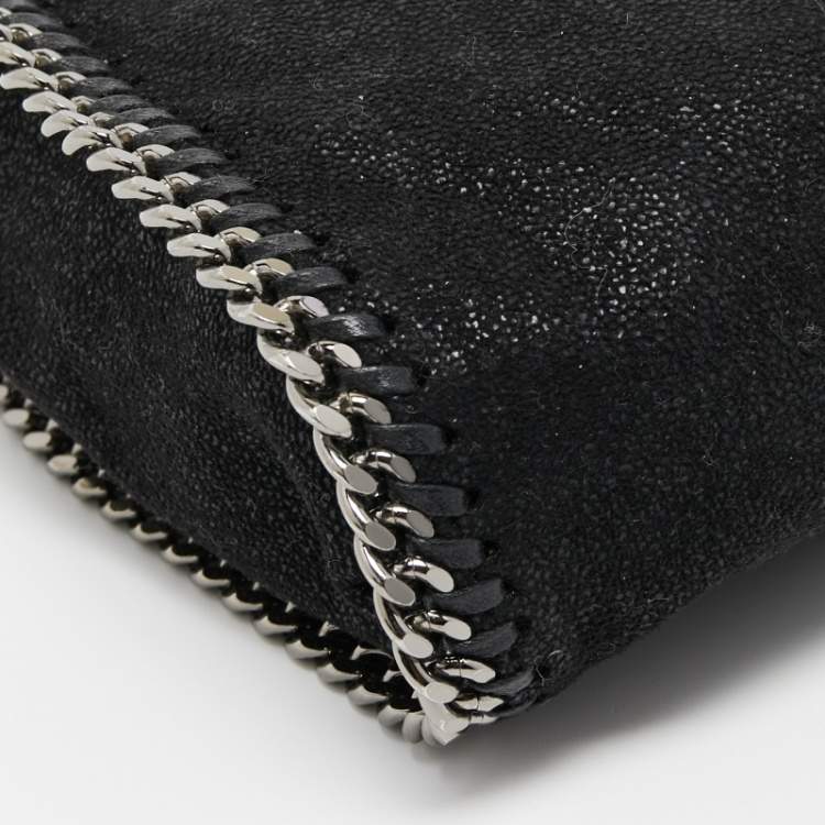 Pre Owned Stella McCartney Black Faux Suede Tiny Falabella Tote
