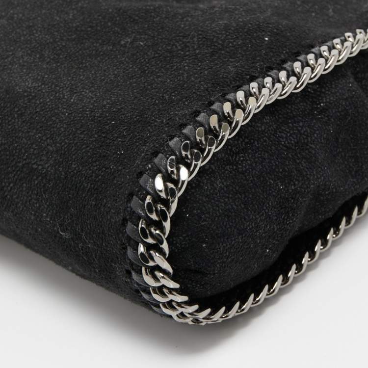 Pre Owned Stella McCartney Black Faux Suede Tiny Falabella Tote
