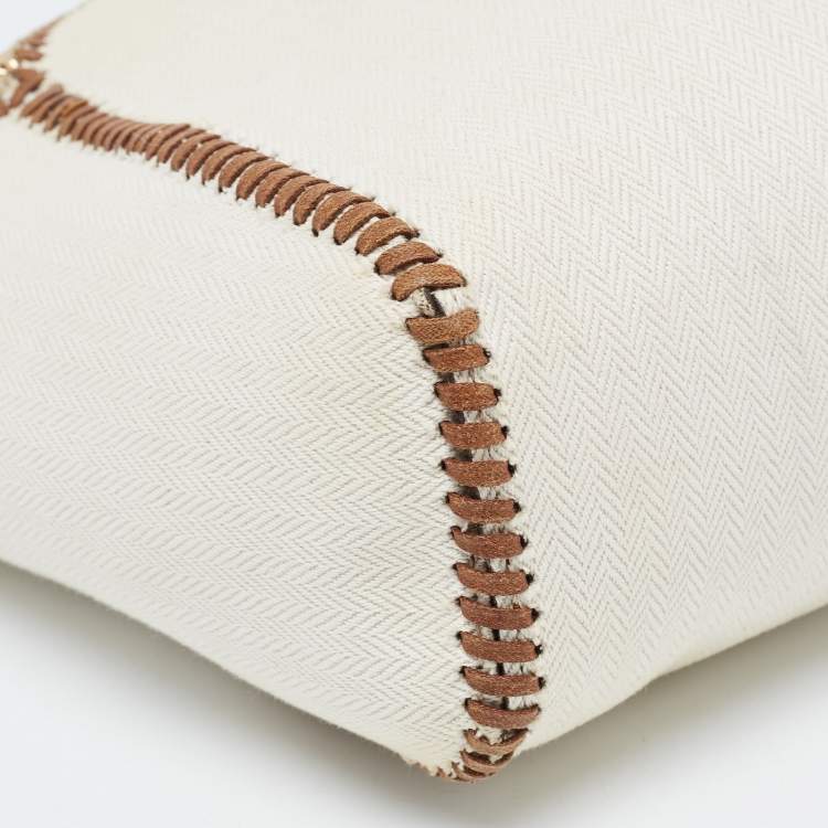 Pre Owned Stella McCartney Off White Canvas Drawstring Falabella Tote