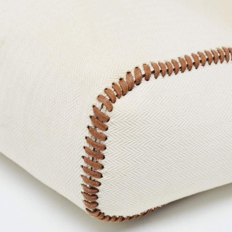 Pre Owned Stella McCartney Off White Canvas Drawstring Falabella Tote