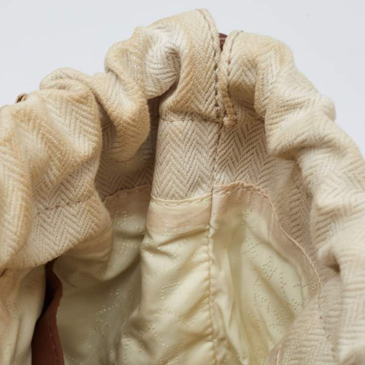 Pre Owned Stella McCartney Off White Canvas Drawstring Falabella Tote