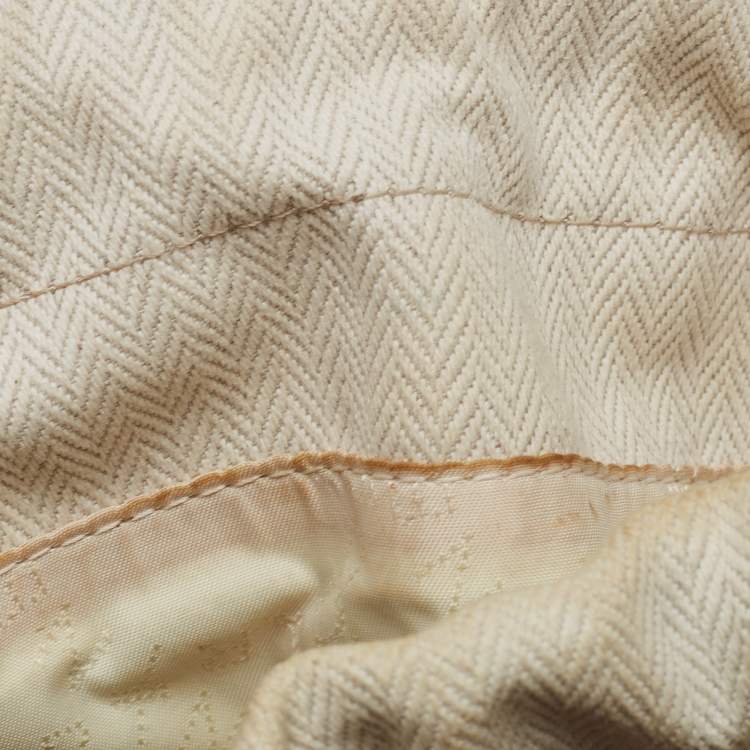 Pre Owned Stella McCartney Off White Canvas Drawstring Falabella Tote