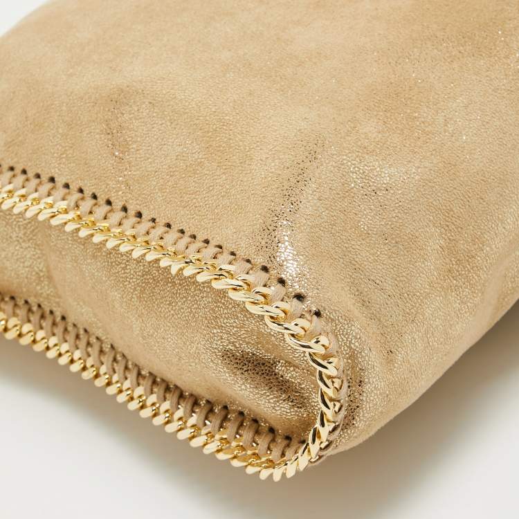 Pre Owned Stella McCartney Gold Faux Suede Falabella Tote