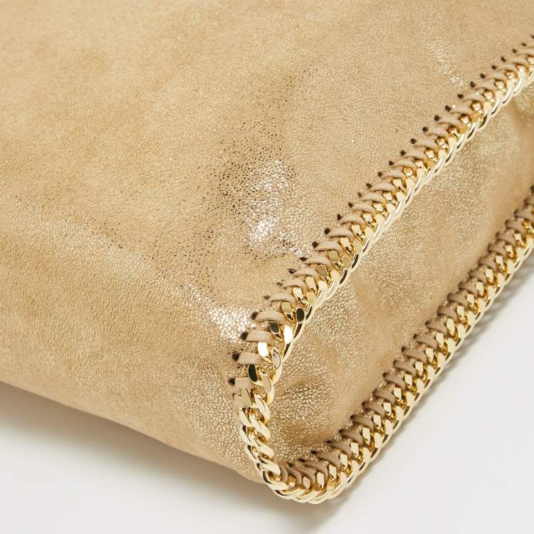 Pre Owned Stella McCartney Gold Faux Suede Falabella Tote