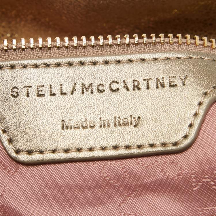 Pre Owned Stella McCartney Gold Faux Suede Falabella Tote
