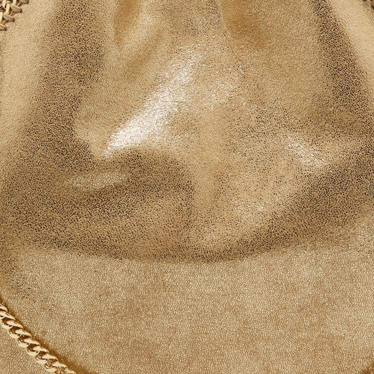 Pre Owned Stella McCartney Gold Faux Suede Falabella Tote