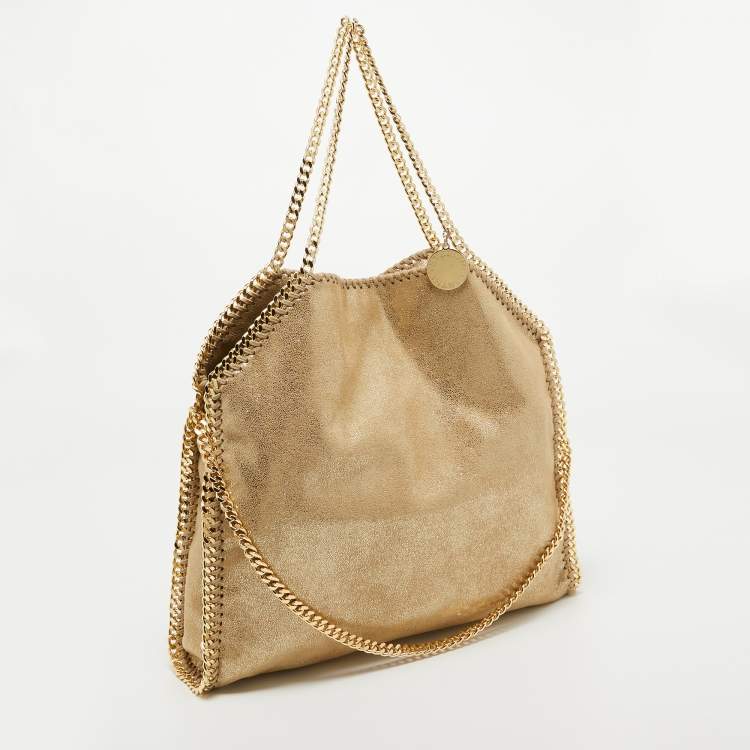 Pre Owned Stella McCartney Gold Faux Suede Falabella Tote