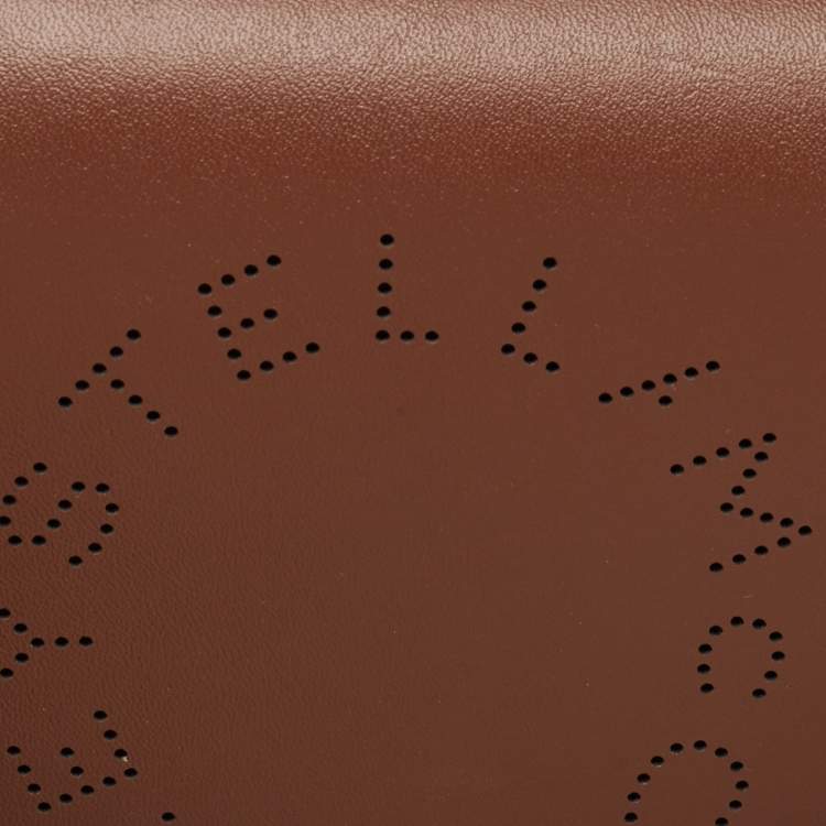 Pre Owned Stella McCartney Brown Faux Leather Flap Shoulder Bag