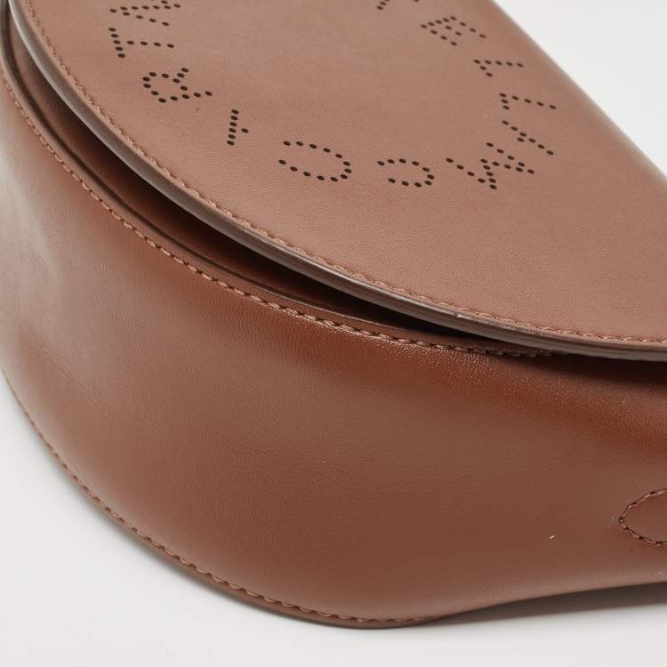 Pre Owned Stella McCartney Brown Faux Leather Flap Shoulder Bag