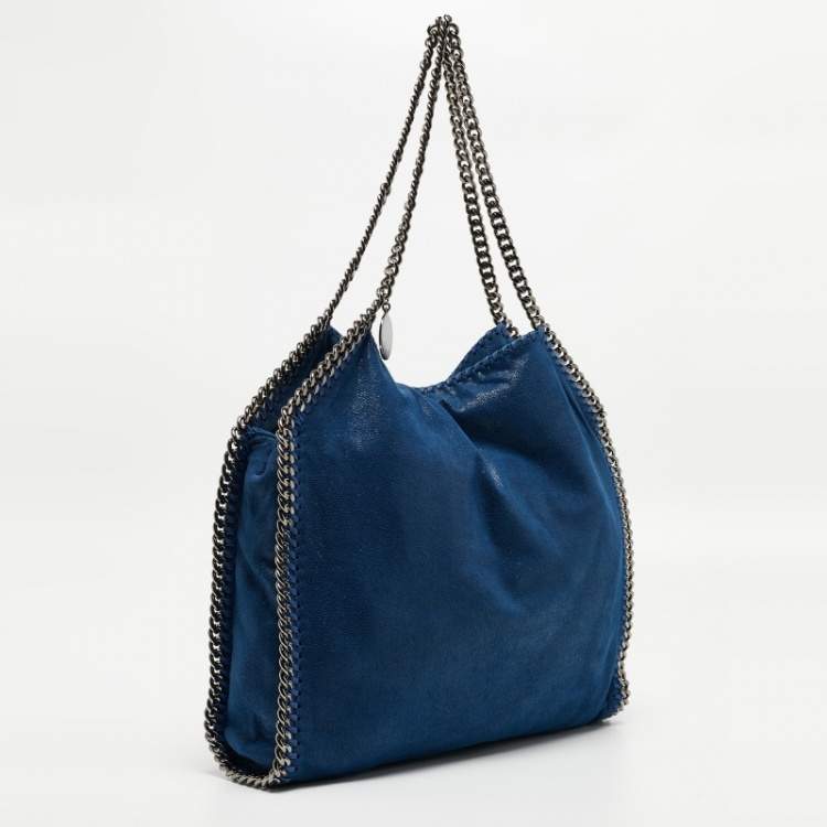 Pre Owned Stella McCartney Blue Faux Suede Small Falabella Tote