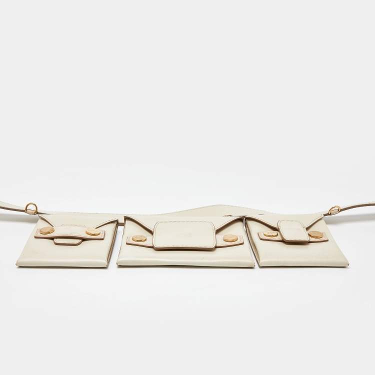 Pre Owned Stella McCartney Beige Faux Leather Utility Belt Bag