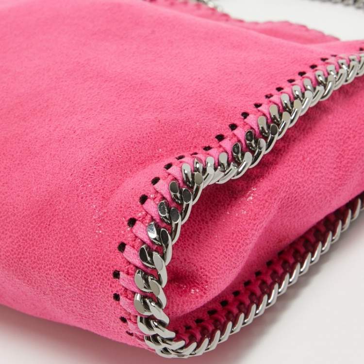 Pre Owned Stella McCartney Pink Faux Suede Tiny Falabella Tote