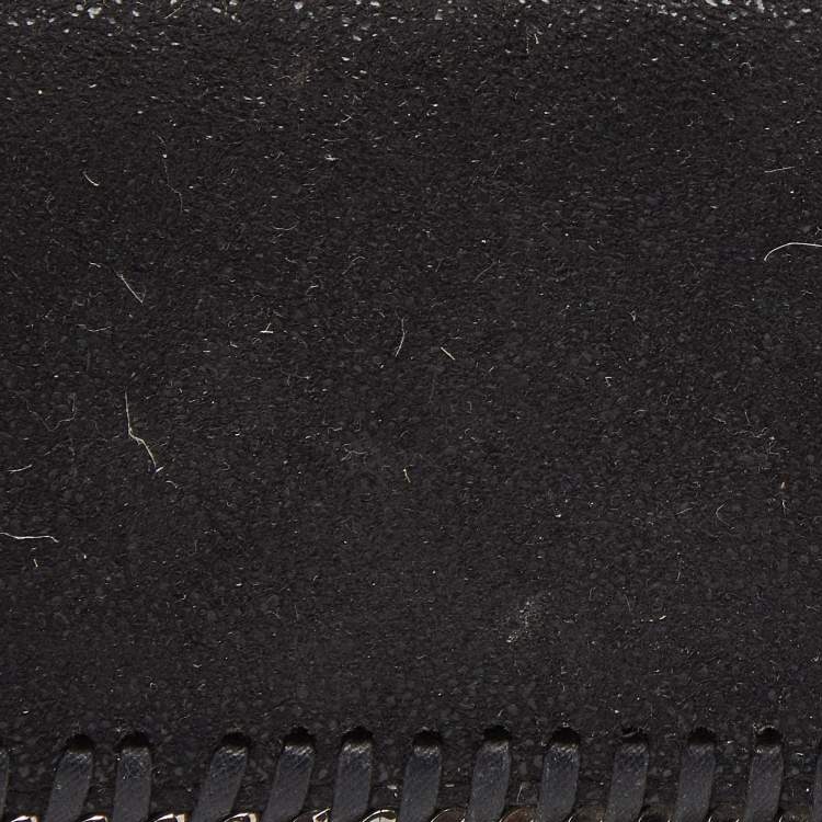 Pre Owned Stella McCartney Black Faux Leather Falabella Trifold Wallet