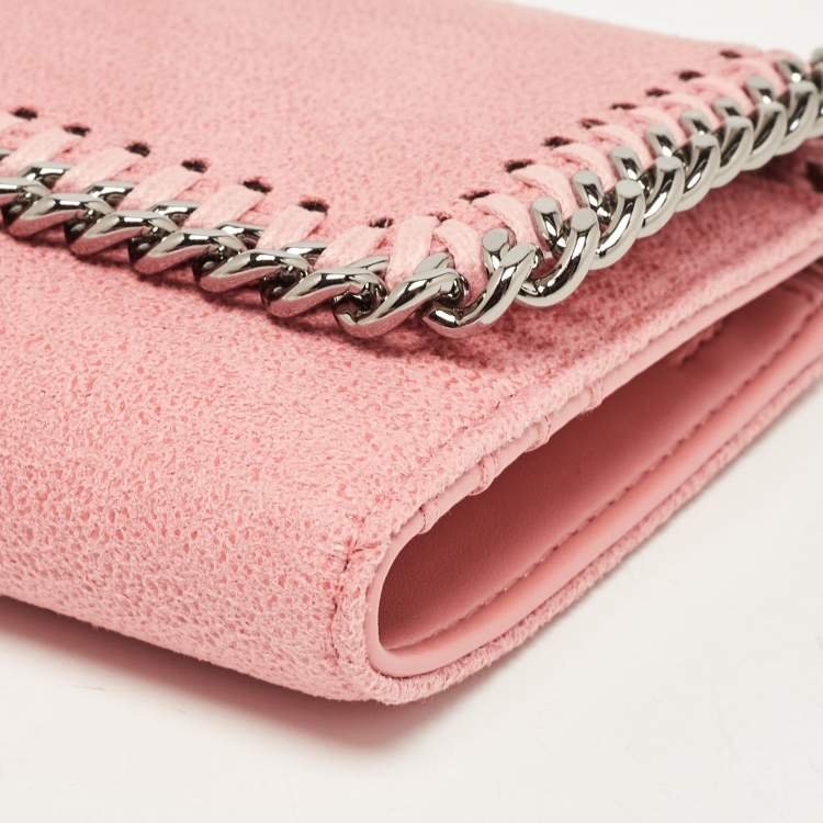Pre Owned Stella McCartney Pink Faux Leather Falabella Compact Wallet