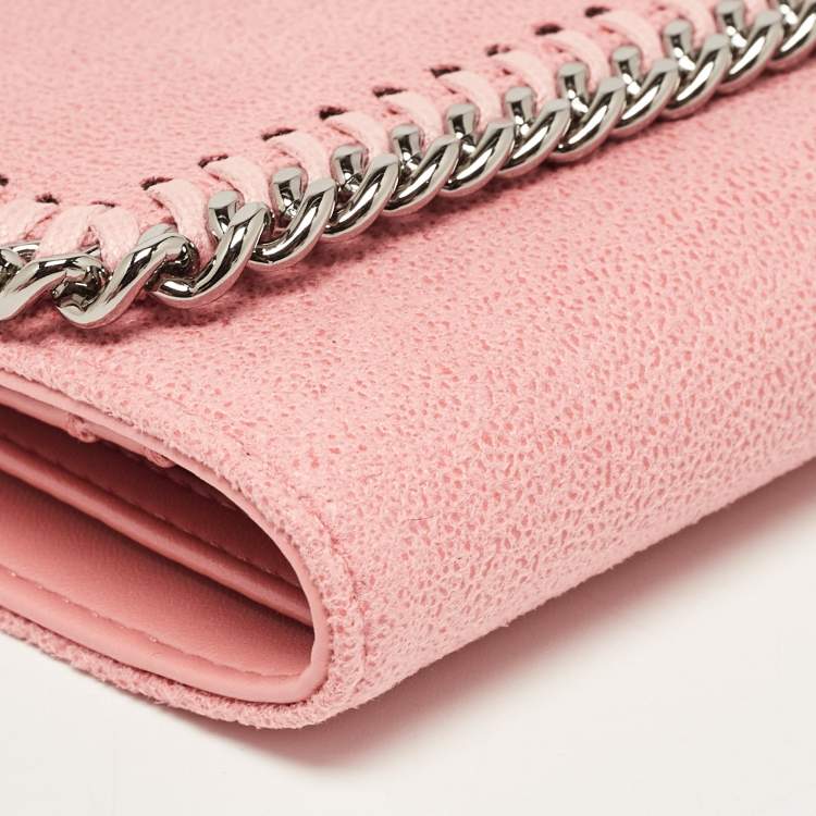 Pre Owned Stella McCartney Pink Faux Leather Falabella Compact Wallet