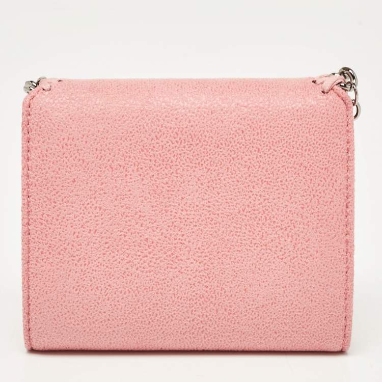 Pre Owned Stella McCartney Pink Faux Leather Falabella Compact Wallet