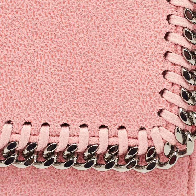Pre Owned Stella McCartney Pink Faux Leather Falabella Compact Wallet