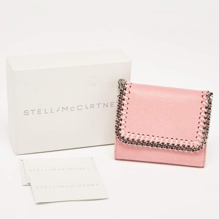 Pre Owned Stella McCartney Pink Faux Leather Falabella Compact Wallet