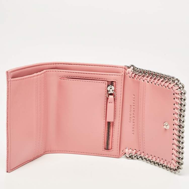 Pre Owned Stella McCartney Pink Faux Leather Falabella Compact Wallet