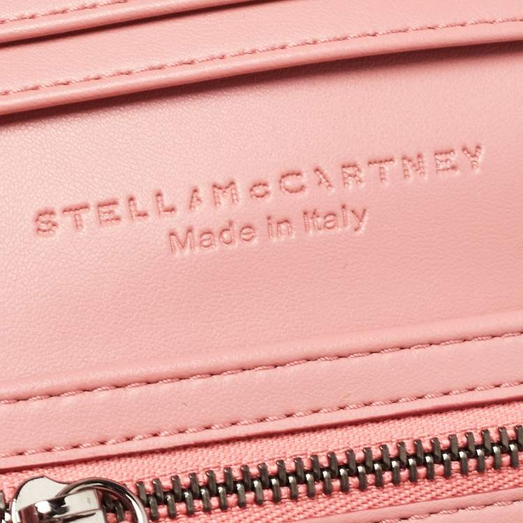 Pre Owned Stella McCartney Pink Faux Leather Falabella Compact Wallet