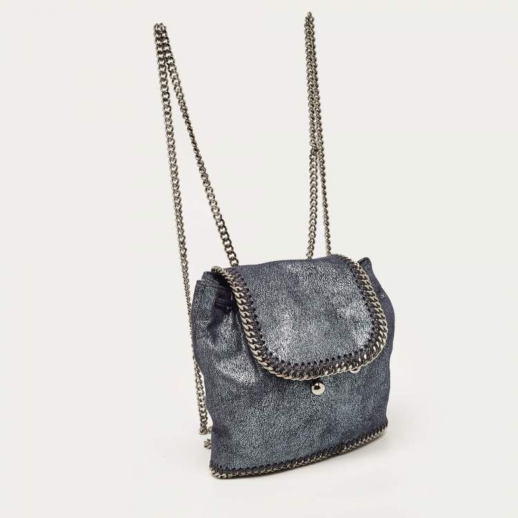 Pre Owned Stella McCartney Blue Faux Leather Falabella Backpack