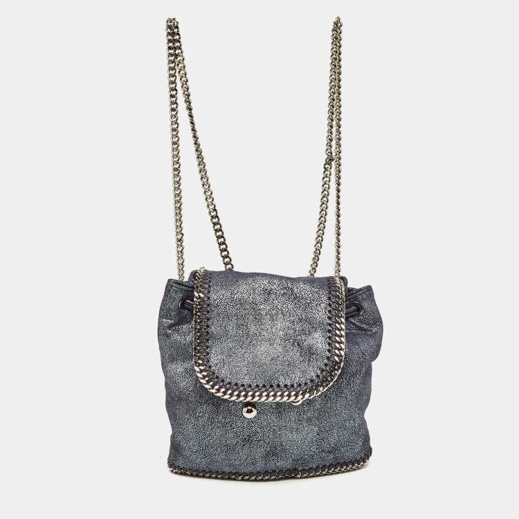 Pre Owned Stella McCartney Blue Faux Leather Falabella Backpack