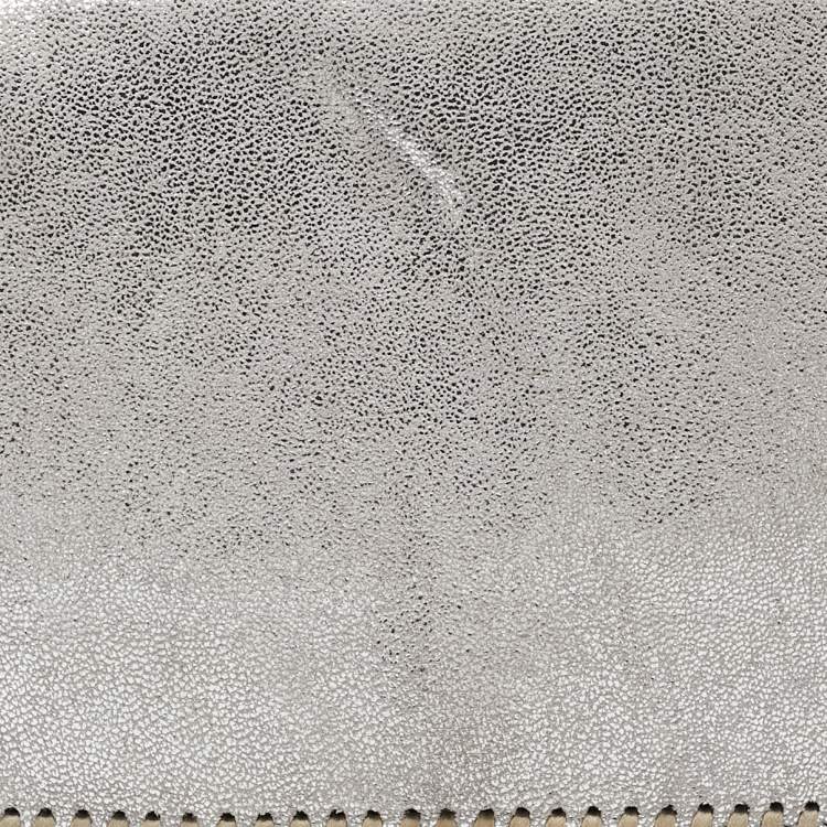 Pre Owned Stella McCartney Silver Faux Leather Falabella Fold-Over Clutch
