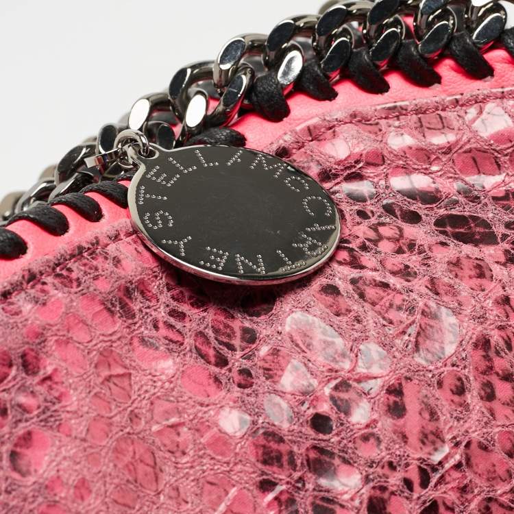 Pre Owned Stella McCartney Pink Faux Python Leather Small Falabella Tote