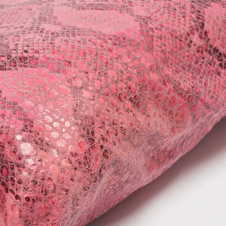 Pre Owned Stella McCartney Pink Faux Python Leather Small Falabella Tote