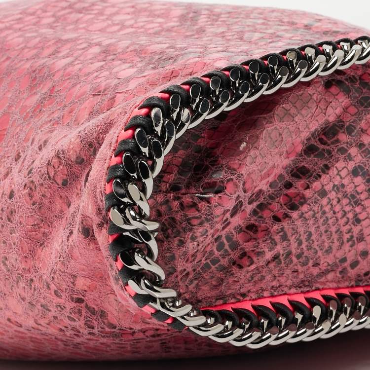Pre Owned Stella McCartney Pink Faux Python Leather Small Falabella Tote