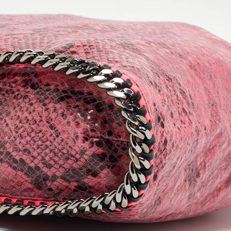 Pre Owned Stella McCartney Pink Faux Python Leather Small Falabella Tote