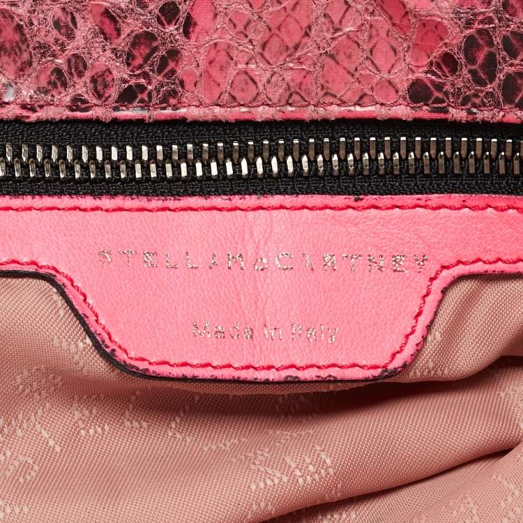 Pre Owned Stella McCartney Pink Faux Python Leather Small Falabella Tote
