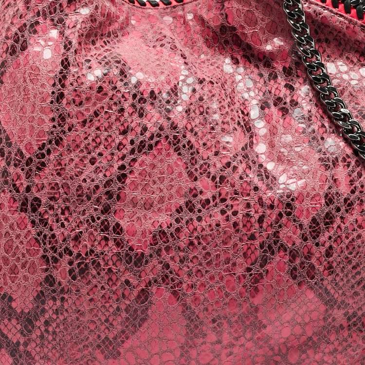 Pre Owned Stella McCartney Pink Faux Python Leather Small Falabella Tote