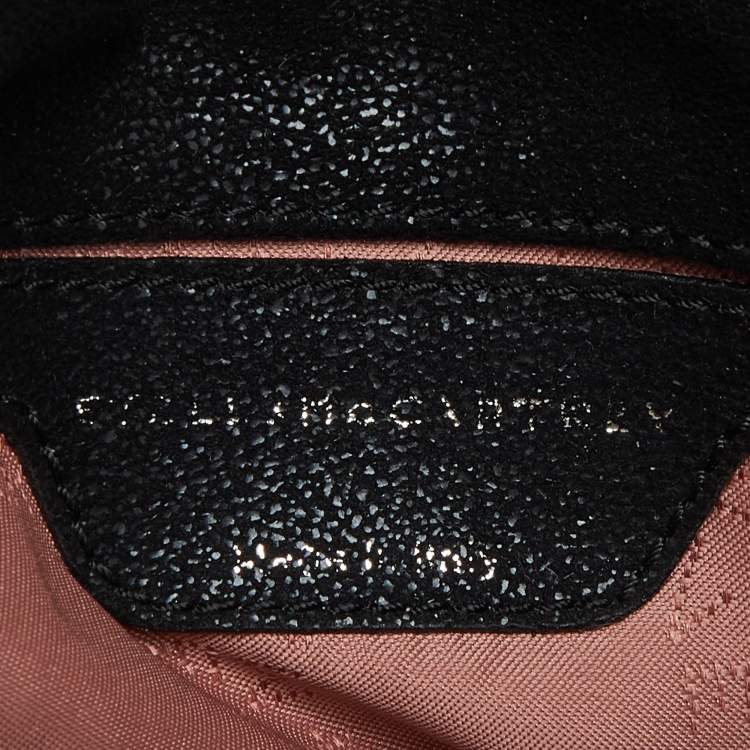 Pre Owned Stella McCartney Black Faux Leather Falabella Flap Shoulder Bag