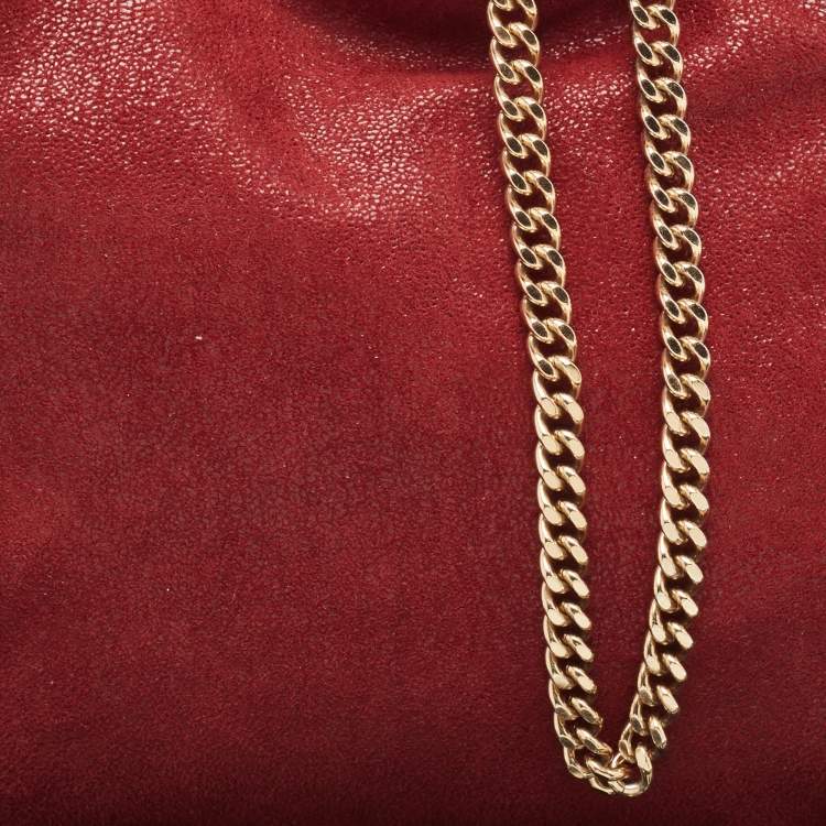 Pre Owned Stella McCartney Burgundy Faux Leather Mini Falabella Tote