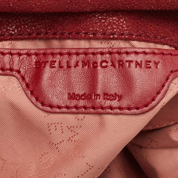 Pre Owned Stella McCartney Burgundy Faux Leather Mini Falabella Tote