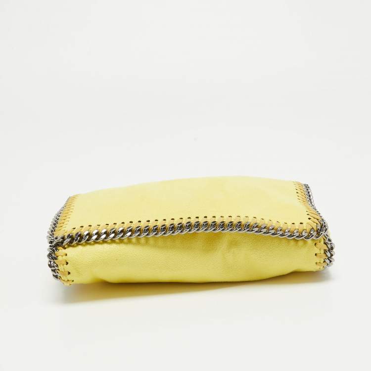 Pre Owned Stella McCartney Yellow Faux Suede Falabella Flap Crossbody Bag