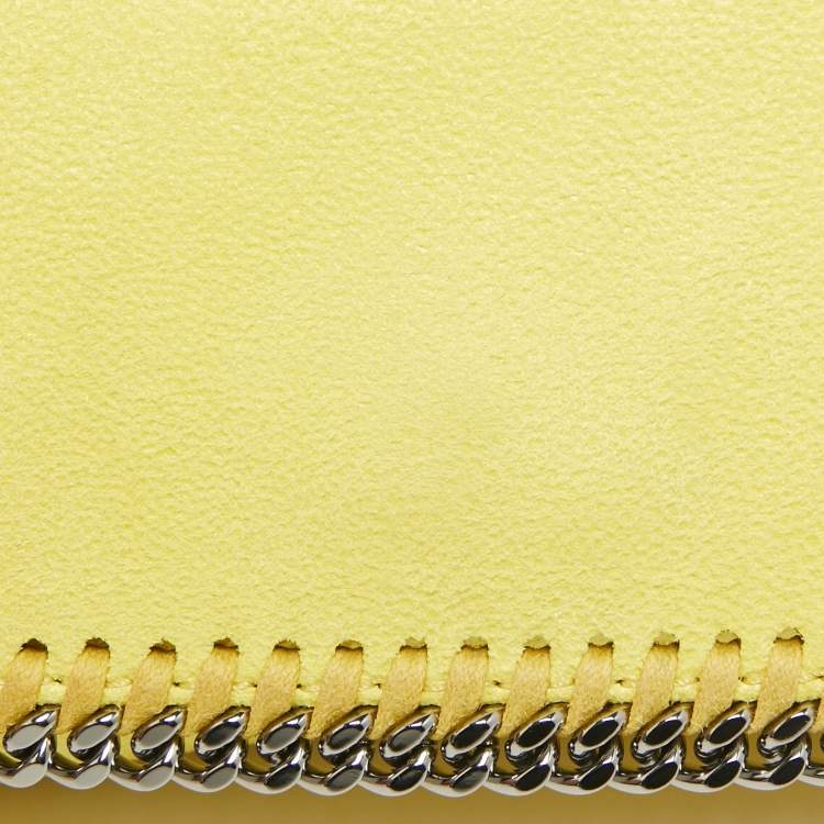 Pre Owned Stella McCartney Yellow Faux Suede Falabella Flap Crossbody Bag