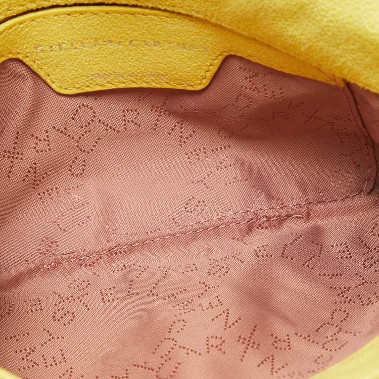 Pre Owned Stella McCartney Yellow Faux Suede Falabella Flap Crossbody Bag