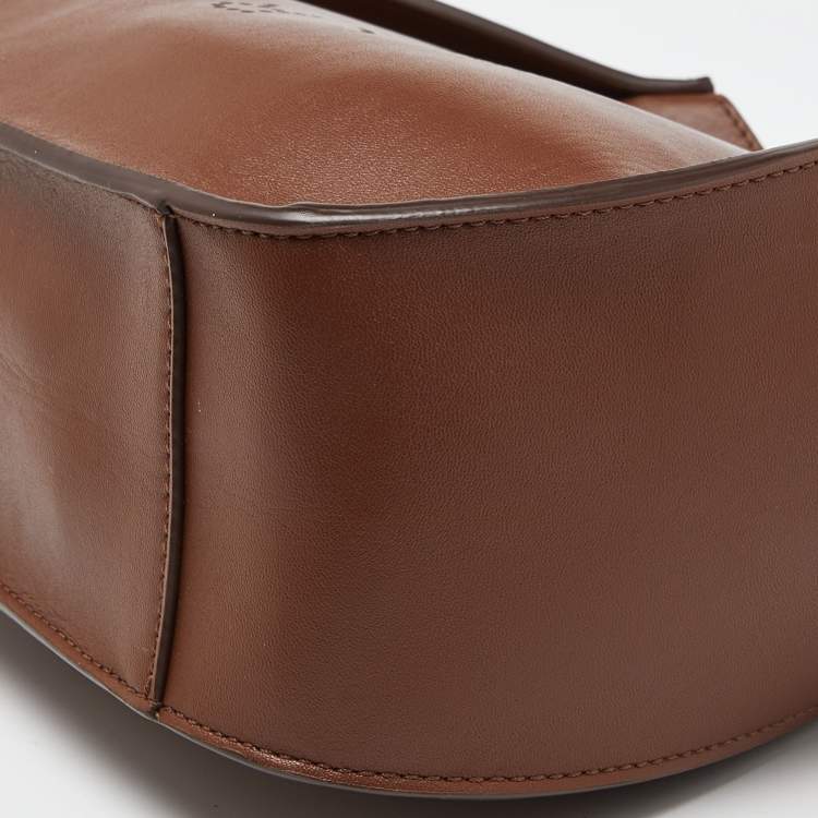 Pre Owned Stella McCartney Brown Faux Leather Stella Logo Crossbody Bag