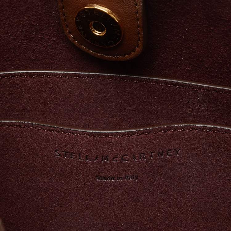 Pre Owned Stella McCartney Brown Faux Leather Stella Logo Crossbody Bag