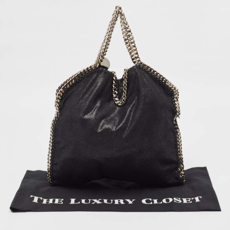 Pre Owned Stella McCartney Black Faux Leather Small Falabella Tote