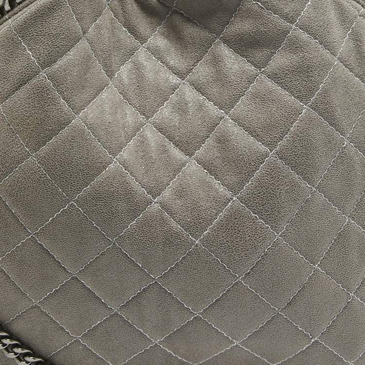 Pre Owned Stella McCartney Grey Quilted Faux Suede Falabella Tote