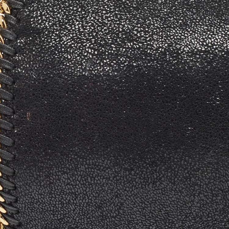 Pre Owned Stella McCartney Black Faux Leather Falabella Flap Crossbody Bag