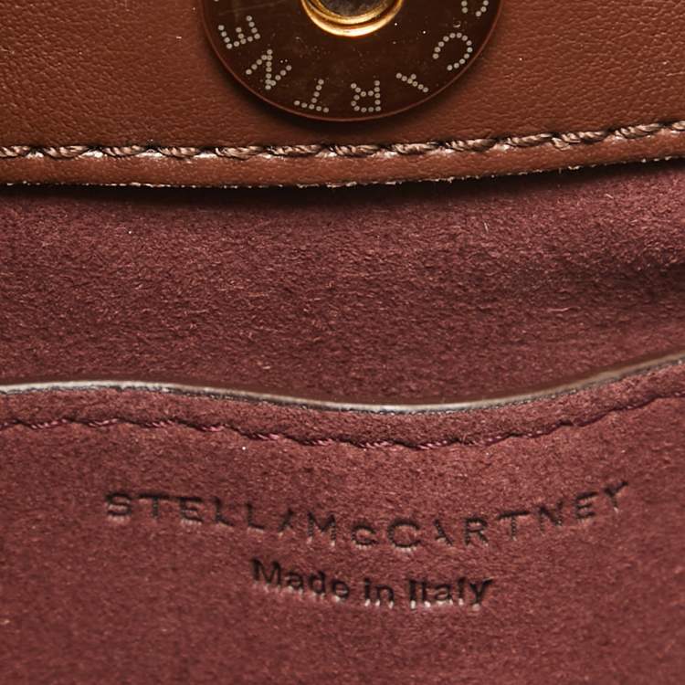 Pre Owned Stella McCartney Brown Faux Leather Chunky Chain Bucket Bag