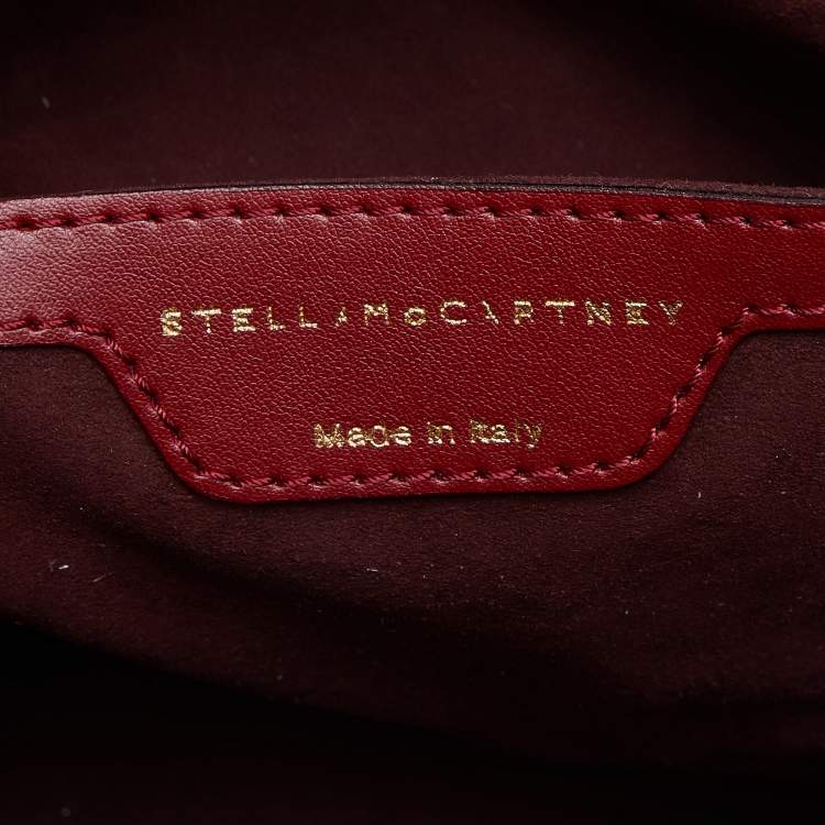 Pre Owned Stella McCartney Red/Yellow Faux Leather Zip Cavendish Tote