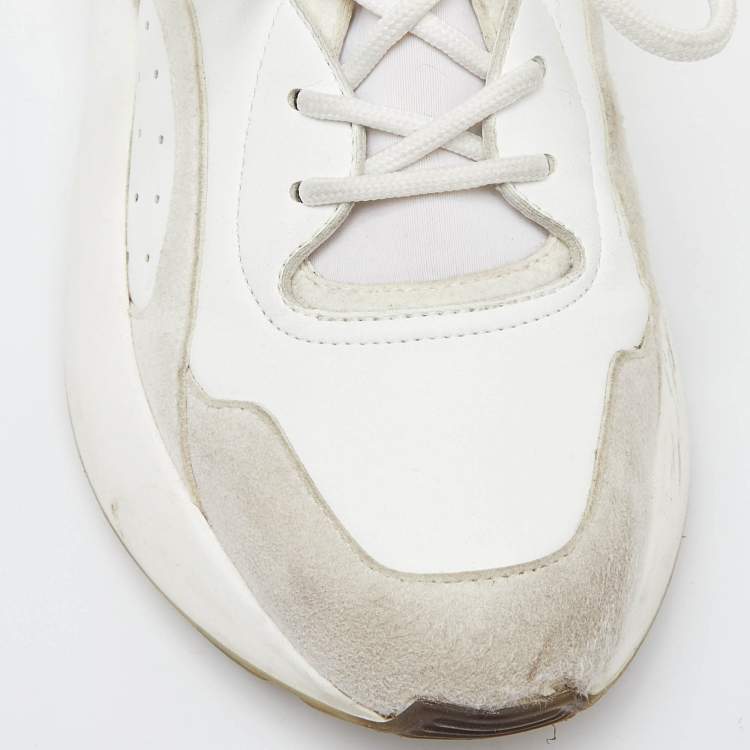 Pre Owned Stella McCartney Grey/White Faux Suede and Faux Leather Eclypse Sneakers Size 39