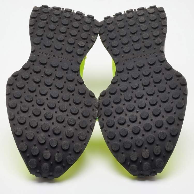 Pre Owned Stella McCartney Neon Yellow Fabric and Leather Reclypse Sneakers Size 39
